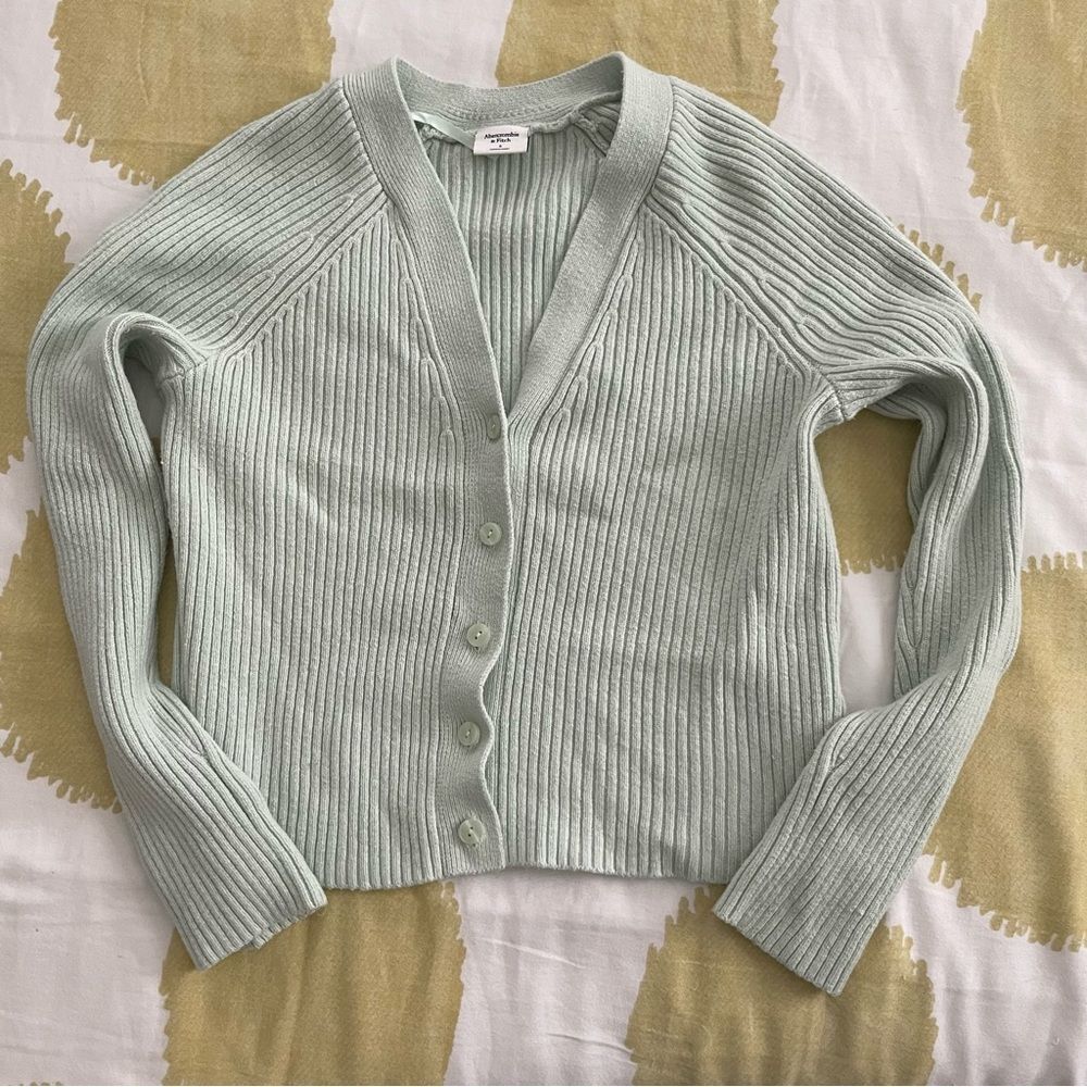 Abercrombie and Fitch mint green button up cardigan size small